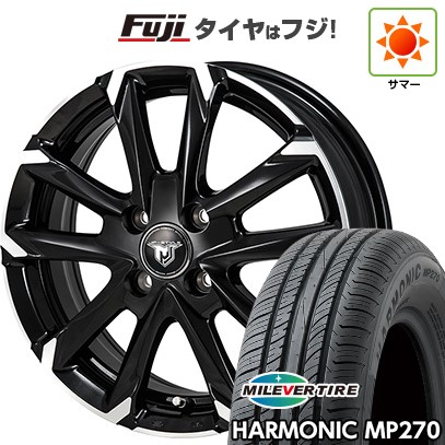 【新品国産車用4穴100】 夏タイヤ ホイール4本セット 175/65R14 ミレバー ハーモニック MP270(限定) モンツァ JPスタイル MJ-V 5J 14インチ(送料無料)|フジコーポレーション