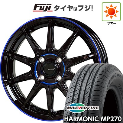 【新品国産車用4穴100】 夏タイヤ ホイール4本セット 185/55R15 ミレバー ハーモニック MP270(限定) ホットスタッフ ジースピード P-05R 5.5J 15インチ(送料無料)|フジコーポレーション
