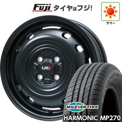 【新品国産車用4穴100】 夏タイヤ ホイール4本セット 175/65R14 ミレバー ハーモニック MP270(限定) レアマイスター LMG OFF-STYLE 2 (マットブラック) 5J 14インチ(送料無料) 44,395円