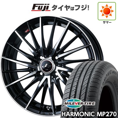 【新品国産車用4穴100】 夏タイヤ ホイール4本セット 185/55R15 ミレバー ハーモニック MP270(限定) WEDS ウェッズ レオニス FR 5.5J 15インチ(送料無料)