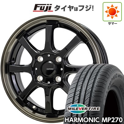 【新品国産車用4穴100】 夏タイヤ ホイール4本セット 185/55R15 ミレバー ハーモニック MP270(限定) ホットスタッフ ジースピード P-08 5.5J 15インチ(送料無料)｜フジコーポレーション