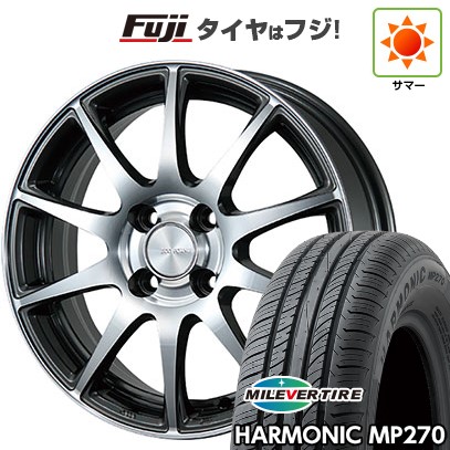 【新品国産車用4穴100】 夏タイヤ ホイール4本セット 185/65R14 ミレバー ハーモニック MP270(限定) ブリヂストン エコフォルム CRS23 5.5J 14インチ(送料無料)