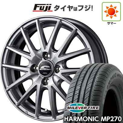 【新品国産車用4穴100】 夏タイヤ ホイール4本セット 175/65R14 ミレバー ハーモニック MP270(限定) MID WHEELS SQ27 5.5J 14インチ(送料無料)