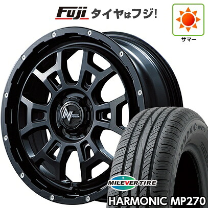 【新品国産車用4穴100】 夏タイヤ ホイール4本セット 195/55R16 ミレバー ハーモニック MP270(限定) MID WHEELS NITRO POWER H6 スラッグ 6J 16インチ(送料無料)