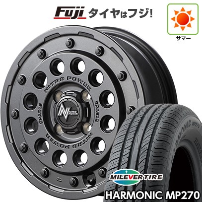 【新品国産車用4穴100】 夏タイヤ ホイール4本セット 175/70R14 ミレバー ハーモニック MP270(限定) MID WHEELS NITRO POWER H12 ショットガン 5.5J 14インチ(送料無料)