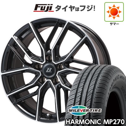 【新品】フリード 5穴/114 夏タイヤ ホイール4本セット 195/55R16 ミレバー ハーモニック MP270(限定) ブランドルライン ヴァレーゼ ブラックポリッシュ 6.5J 16インチ(送料無料)|フジコーポレーション