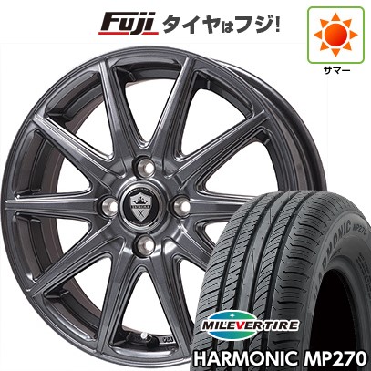 【新品国産車用4穴100】 夏タイヤ ホイール4本セット 175/65R14 ミレバー ハーモニック MP270(限定) エルベ エステローザ EST-10S ディープグレー 5.5J 14インチ(送料無料) 32,825円