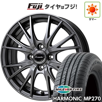 【新品国産車用4穴100】 夏タイヤ ホイール4本セット 195/55R16 ミレバー ハーモニック MP270(限定) ホットスタッフ エクシーダー E05II 6J 16インチ(送料無料)｜フジコーポレーション