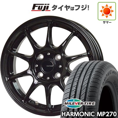 【新品国産車用4穴100】 夏タイヤ ホイール4本セット 185/65R14 ミレバー ハーモニック MP270(限定) ホットスタッフ ジースピード G-07 5J 14インチ(送料無料)|フジコーポレーション
