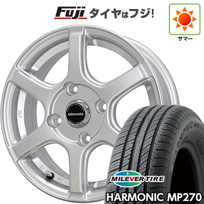 【新品国産車用4穴100】 夏タイヤ ホイール4本セット 175/70R14 ミレバー ハーモニック MP270(限定) ホットスタッフ バイソン BN-04 5J 14インチ(送料無料)|フジコーポレーション