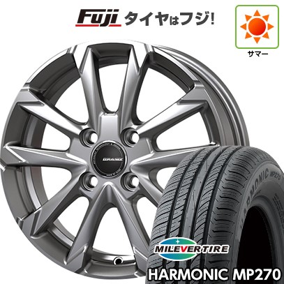 【新品国産車用4穴100】 夏タイヤ ホイール4本セット 175/65R14 ミレバー ハーモニック MP270(限定) コーセイ クレイシズ GC36F 5J 14インチ(送料無料)
