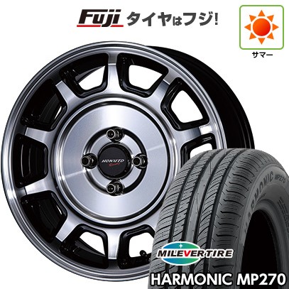 【新品国産車用4穴100】 夏タイヤ ホイール4本セット 185/55R15 ミレバー ハーモニック MP270(限定) クリムソン ホクトレーシング 零式S 6J 15インチ(送料無料)