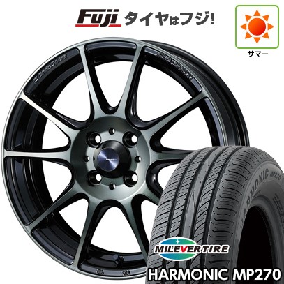 【新品国産車用4穴100】 夏タイヤ ホイール4本セット 185/55R15 ミレバー ハーモニック MP270(限定) WEDS ウェッズスポーツ SA-25R 6J 15インチ(送料無料)