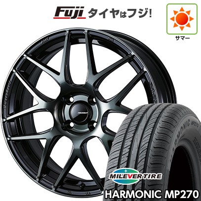 【新品国産車用4穴100】 夏タイヤ ホイール4本セット 185/55R15 ミレバー ハーモニック MP270(限定) WEDS ウェッズスポーツ SA-27R 6J 15インチ(送料無料)