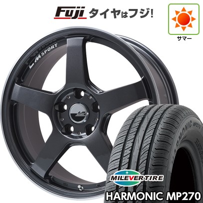 【新品国産車用5穴114.3】 夏タイヤ ホイール4本セット 205/55R16 ミレバー ハーモニック MP270(限定) レアマイスター LMスポーツ LM-05R(ガンメタ/リムポリッシュ) 6.5J 16インチ(送料無料)｜フジコーポレーション