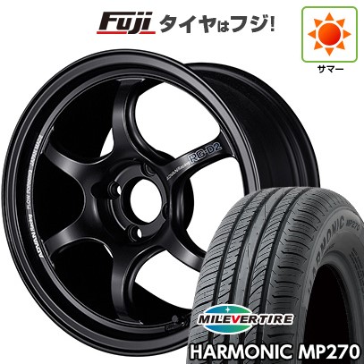 【新品国産車用4穴100】 夏タイヤ ホイール4本セット 185/55R15 ミレバー ハーモニック MP270(限定) ヨコハマ アドバンレーシング RG-D2 5.5J 15インチ(送料無料)|フジコーポレーション
