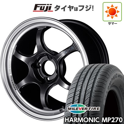 【新品国産車用4穴100】 夏タイヤ ホイール4本セット 195/55R16 ミレバー ハーモニック MP270(限定) ヨコハマ アドバンレーシング RG-D2 6.5J 16インチ(送料無料)