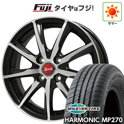 【新品国産車用4穴100】 夏タイヤ ホイール4本セット 185/65R14 ミレバー ハーモニック MP270(限定) ビッグウエイ B-WIN ヴェノーザ 9 5.5J 14インチ(送料無料)