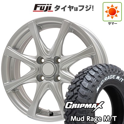 【新品】プロボックス/サクシード(リフトアップ) 夏タイヤ ホイール4本セット 185R14C 102/100Q グリップマックス マッドレイジM/T RWL(限定) エルベ エステローザ FSV シルバー 5J 14インチ(送料無料) 48,300円