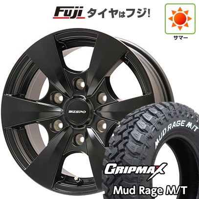 【新品】キャラバン 夏タイヤ ホイール4本セット 195R15C 107/105Q グリップマックス マッドレイジM/T RWL(限定) エルベ ビズスポ セミグロスブラック 6J 15インチ(送料無料)｜フジコーポレーション