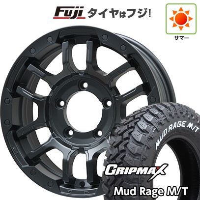【新品】ジムニーシエラ/ジムニーノマド 夏タイヤ ホイール4本セット 195/80R15 96 Q グリップマックス マッドレイジM/T RWL(限定2024年製) ビッグウエイ B-LUGNAS FRD(マットブラック) 5.5J 15インチ(送料無料)