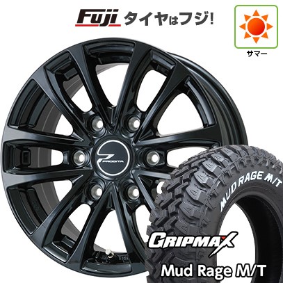 【新品】ハイエース200系 夏タイヤ ホイール4本セット 195R15C 107/105Q グリップマックス マッドレイジM/T RWL(限定) WEDS ウェッズアドベンチャー プロディータ HC グロスブラック【限定】 6J 15インチ(送料無料)