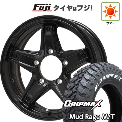 【新品】ジムニーシエラ/ジムニーノマド 夏タイヤ ホイール4本セット 195/80R15 96 Q グリップマックス マッドレイジM/T RWL(限定) レアマイスター LMG エトナ(マットブラック) 5.5J 15インチ(送料無料)