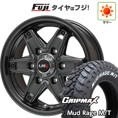 【新品】ジムニーシエラ/ジムニーノマド 夏タイヤ ホイール4本セット 195/80R15 96 Q グリップマックス マッドレイジM/T RWL(限定) レアマイスター LMG エトナ(ディープグレー) 5.5J 15インチ(送料無料)