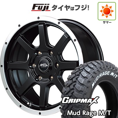 【新品】ハイエース200系 夏タイヤ ホイール4本セット 195R15C 107/105Q グリップマックス マッドレイジM/T RWL(限定) MID WHEELS WF-8 6J 15インチ(送料無料)