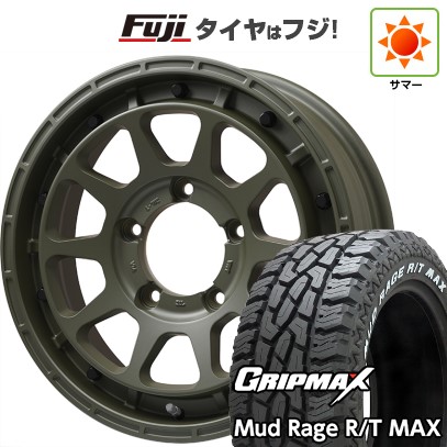 【新品】ジムニー 夏タイヤ ホイール4本セット 185/85R16 グリップマックス マッドレイジR/T MAX RWL(限定2024年製) レアマイスター LMG DIEZ オリーブグリーン 5.5J 16インチ(送料無料)｜フジコーポレーション
