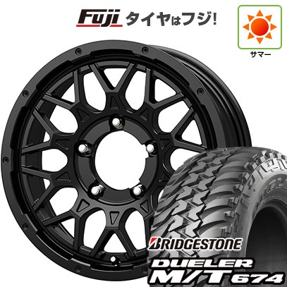 【新品】ジムニー 夏タイヤ ホイール4本セット 185/85R16 ブリヂストン デューラー M/T674 コーセイ ボトムガルシア シャドウバーツ 5.5J 16インチ(送料無料)