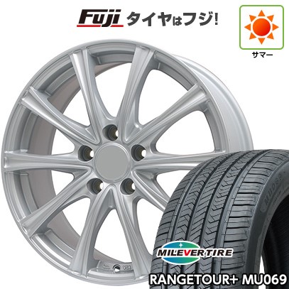 【新品国産車用5穴114.3】 夏タイヤ ホイール4本セット 225/65R17 ミレバー レンジツアープラスMU069(限定) エルベ エステローザ MZV シルバー 7J 17インチ(送料無料)