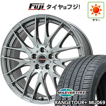 【新品国産車用5穴100】 夏タイヤ ホイール4本セット 225/55R18 ミレバー レンジツアープラスMU069（限定） ビッグウエイ レイシーン プラバ9M(クロームハイパーシルバー) 7.5J 18インチ(送料無料)