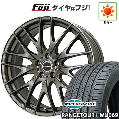 【新品国産車用5穴114.3】 夏タイヤ ホイール4本セット 245/45R20 ミレバー レンジツアープラスMU069（限定） ビッグウエイ レイシーン プラバ9M(ブロンズ/リムポリッシュ) 8.5J 20インチ(送料無料)