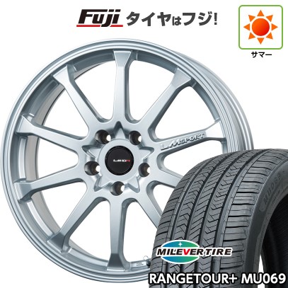 【新品国産車用5穴100】 夏タイヤ ホイール4本セット 225/55R18 ミレバー レンジツアープラスMU069（限定） レアマイスター LMスポーツ LM-10R(メタリックシルバー) 7.5J 18インチ(送料無料)
