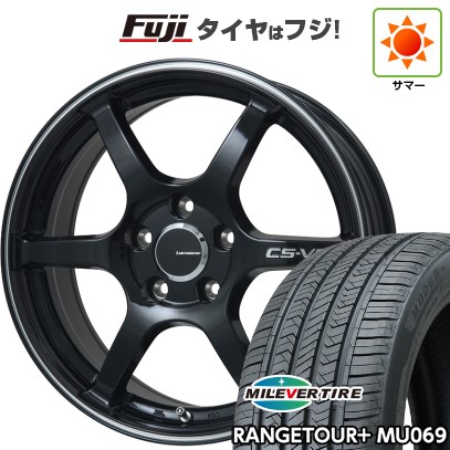 【新品国産車用5穴114.3】 夏タイヤ ホイール4本セット 225/65R17 ミレバー レンジツアープラスMU069(限定) レアマイスター CS-V6(グロスブラック/ラインポリッシュ) 7J 17インチ(送料無料)