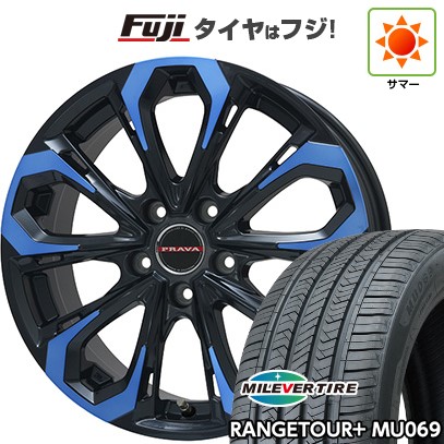 【新品国産車用5穴114.3】 夏タイヤ ホイール4本セット 235/55R19 ミレバー レンジツアープラスMU069（限定） ビッグウエイ レイシーン プラバ5X(ブルークリア) 8J 19インチ(送料無料)