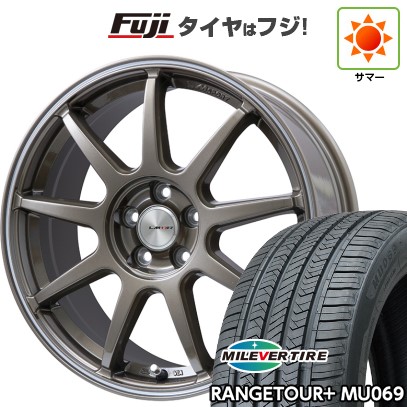 【新品国産車用5穴114.3】 夏タイヤ ホイール4本セット 235/50R18 ミレバー レンジツアープラスMU069（限定） レアマイスター LMスポーツ LM-QR ブロンズ/ラインポリッシュ 7.5J 18インチ(送料無料)