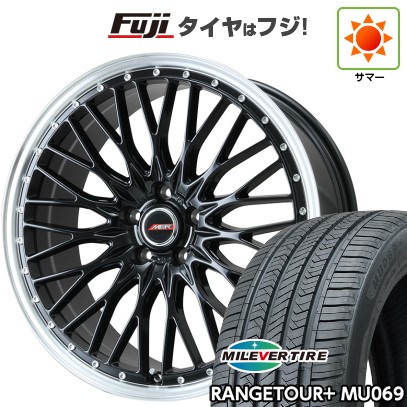 【新品国産車用5穴114.3】 夏タイヤ ホイール4本セット 225/65R17 ミレバー レンジツアープラスMU069(限定) プレミックス MER PROMESH グロスブラック/リムポリッシュ 7J 17インチ(送料無料)
