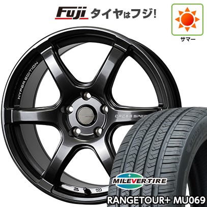 【新品国産車用5穴100】 夏タイヤ ホイール4本セット 225/55R18 ミレバー レンジツアープラスMU069（限定） ホットスタッフ クロススピード ハイパーエディションRS6 7.5J 18インチ(送料無料)