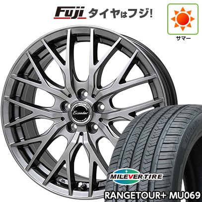 【新品国産車用5穴114.3】 夏タイヤ ホイール4本セット 225/65R17 ミレバー レンジツアープラスMU069(限定) ホットスタッフ エクシーダー E05II 7J 17インチ(送料無料)