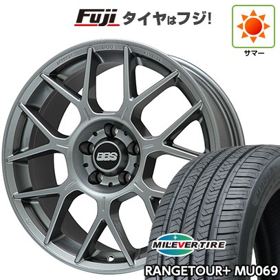【新品国産車用5穴114.3】 夏タイヤ ホイール4本セット 245/45R20 ミレバー レンジツアープラスMU069（限定） BBS GERMANY XR プラチナムシルバー 8.5J 20インチ(送料無料)