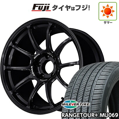 【新品国産車用5穴100】 夏タイヤ ホイール4本セット 225/55R18 ミレバー レンジツアープラスMU069（限定） ヨコハマ アドバンレーシング RZ-F2 7.5J 18インチ(送料無料)