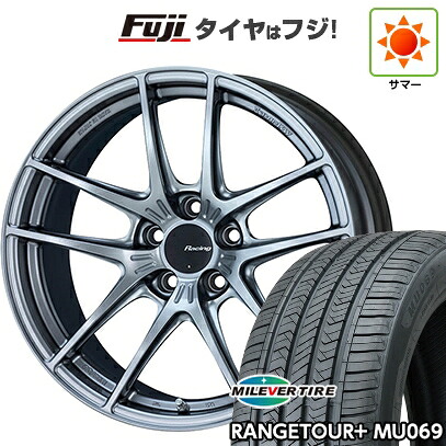 【新品国産車用5穴100】 夏タイヤ ホイール4本セット 225/55R18 ミレバー レンジツアープラスMU069（限定） ENKEI エンケイ Racing NVR5 8J 18インチ(送料無料)