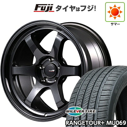 【新品国産車用5穴114.3】 夏タイヤ ホイール4本セット 235/60R18 ミレバー レンジツアープラスMU069(限定) MID WHEELS MID RACING R06 7.5J 18インチ(送料無料)
