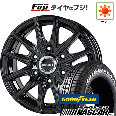 【新品】ハイエース200系 夏タイヤ ホイール4本セット 195/80R15 107/105N グッドイヤー イーグル ナンバーワン ナスカー プラス ホットスタッフ バイソン BN-01 6J 15インチ(送料無料)|フジコーポレーション