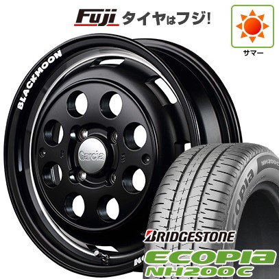 【新品 軽自動車】N-BOX タント スペーシア 夏タイヤ ホイール4本セット 165/55R15 ブリヂストン エコピア NH200 C MID WHEELS ガルシア シスコ ブラックムーンエディション 4.5J 15インチ(送料無料)