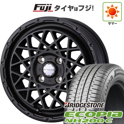 【新品 軽自動車】N-BOX タント スペーシア 夏タイヤ ホイール4本セット 165/55R15 ブリヂストン エコピア NH200 C WEDS ウェッズアドベンチャー マッドヴァンス 09 4.5J 15インチ(送料無料)