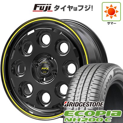 【新品 軽自動車】N-BOX タント スペーシア 夏タイヤ ホイール4本セット 165/55R15 ブリヂストン エコピア NH200 C 共豊 PPX ミルエイト 4.5J 15インチ(送料無料)