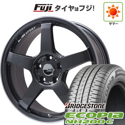 【新品 軽自動車】N-BOX タント スペーシア 夏タイヤ ホイール4本セット 165/55R15 ブリヂストン エコピア NH200 C レアマイスター LMスポーツ LM-05R(ガンメタ/リムポリッシュ) 5J 15インチ(送料無料)|フジコーポレーション